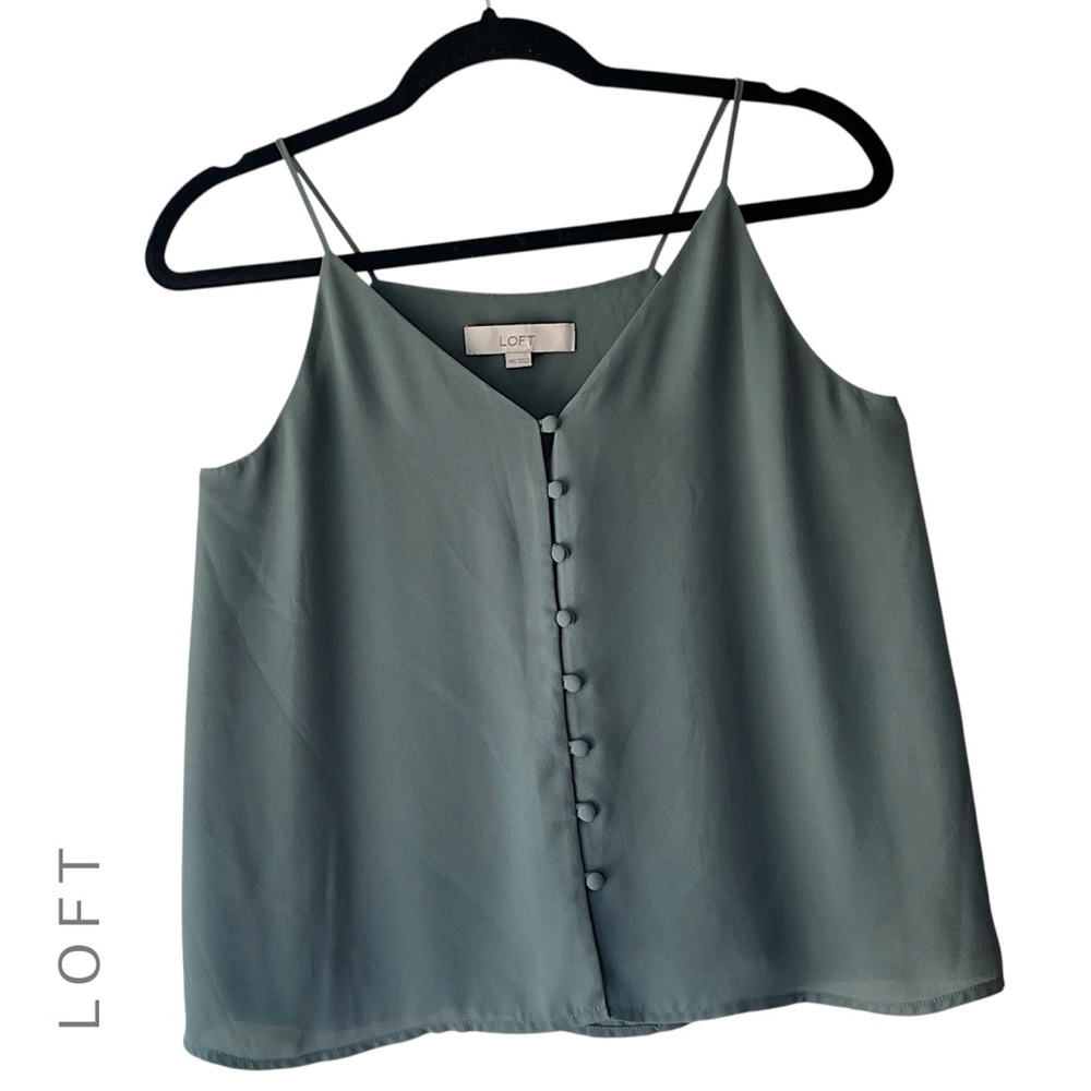 LOFT | NWOT BUTTON FRONT CAMISOLE TOP FULLY LINED SPAGHETTI STRAPS | XXS - Picture 1 of 9